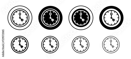 Lunchtime vector icon set collection. Lunchtime Outline flat Icon.