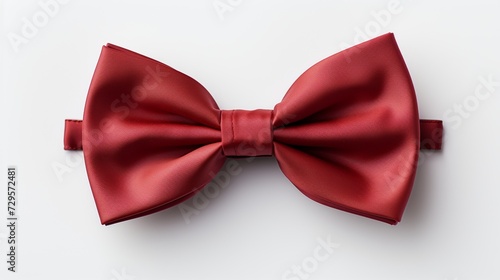 Red gift bow isolated on white background perfect for festive occasions with space for text.