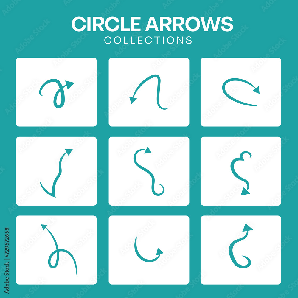 Naklejka premium circle Arrow Icon Set Fully Editable HD Vector Arrows Template