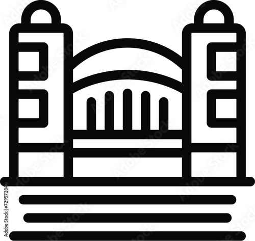 Center city bridge icon outline vector. Australian art. Famous Sydney plane
