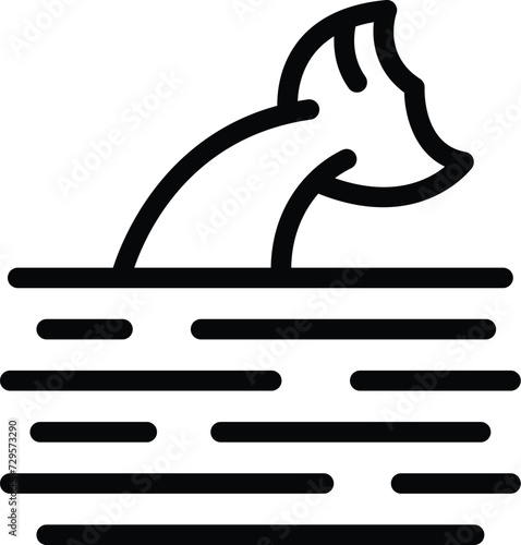 Whale in australian sea icon outline vector. Travel landmark. Culture flag