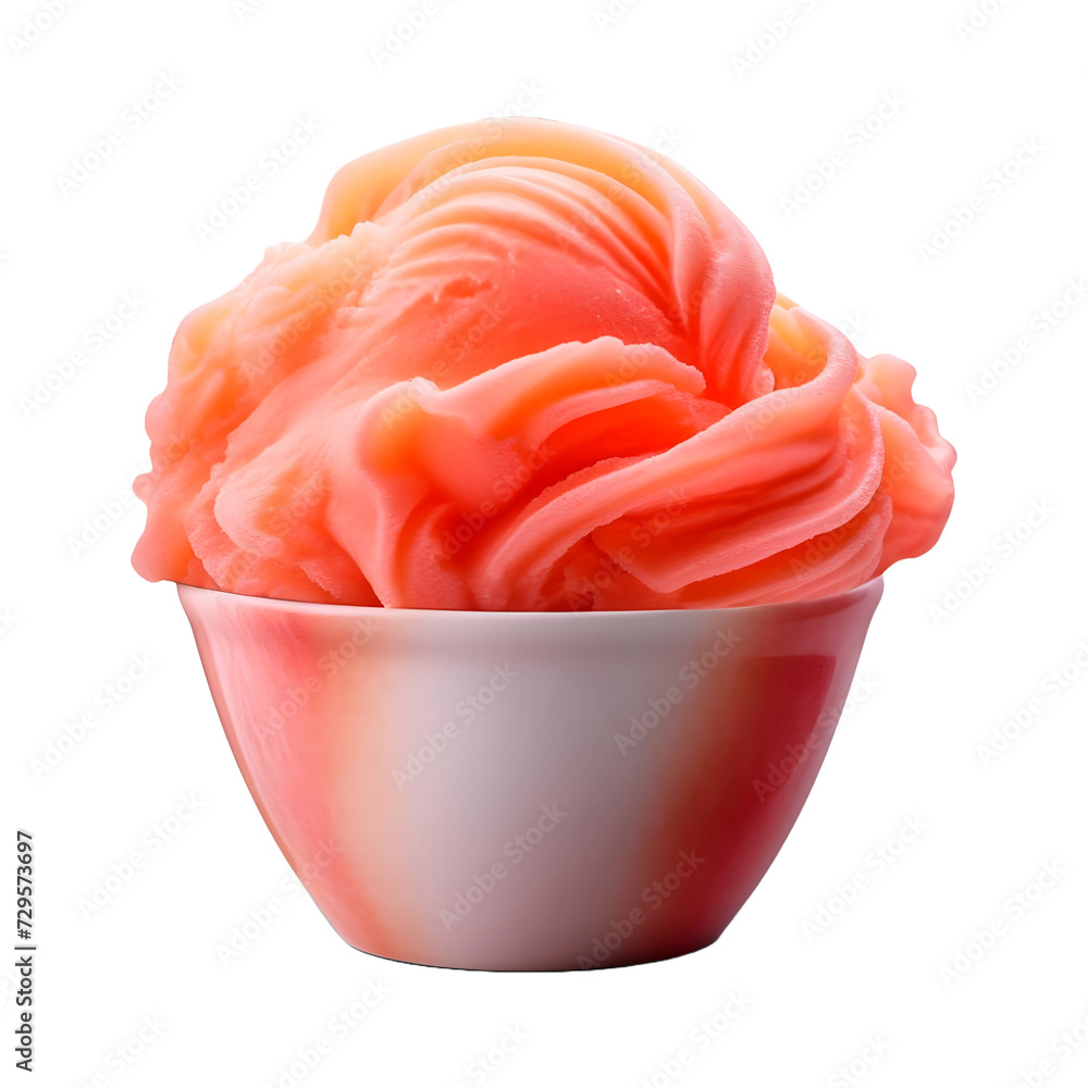 3D Rendering of a Ice Cream in a Bowl on Transparent Background - Ai Generated