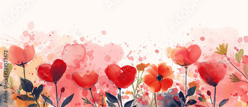 valentine day flowers postcard background