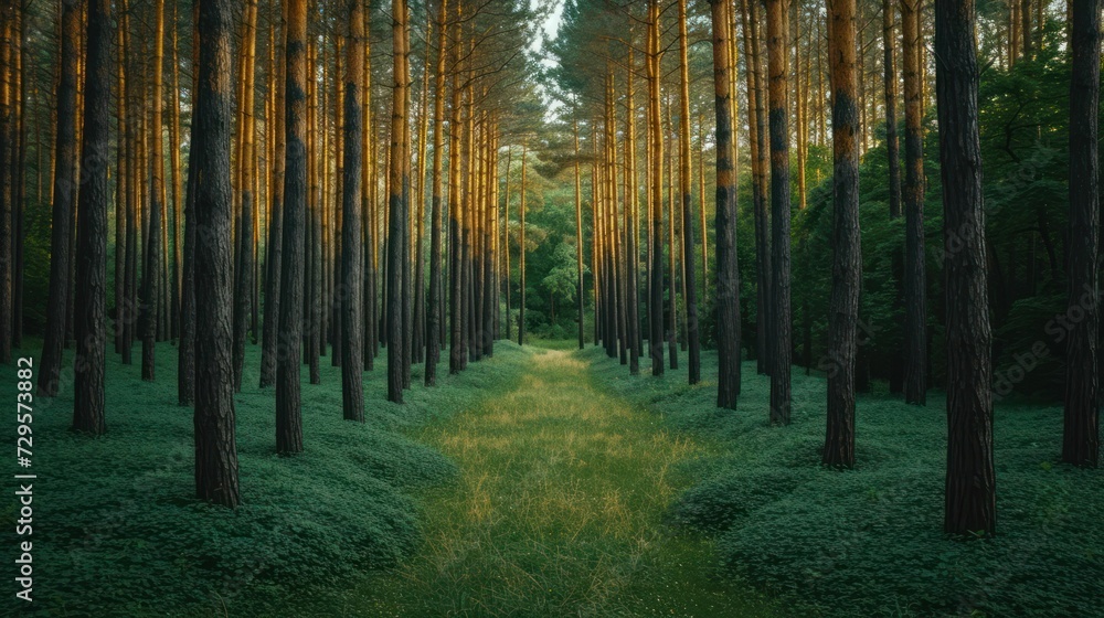 Fototapeta premium rows of trees in the park