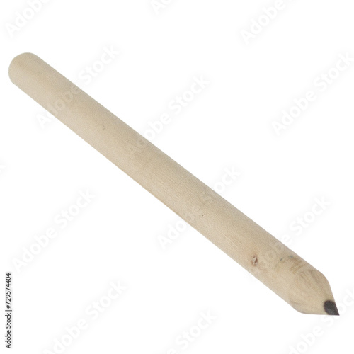 Wooden ordinary pencil isolated on plain background, fit for stationey concept.