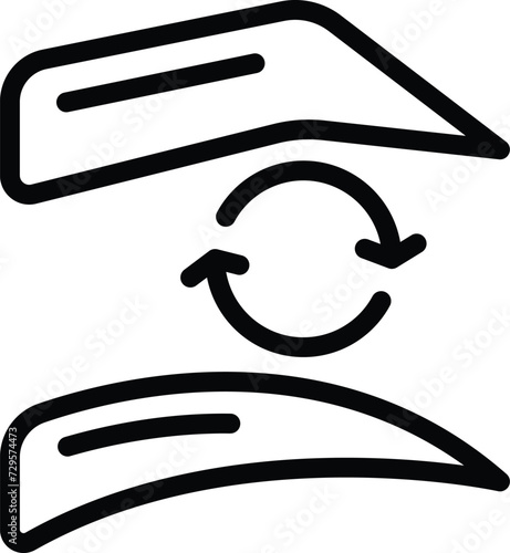 Change eyebrow form icon outline vector. Beauty salon. Professional care