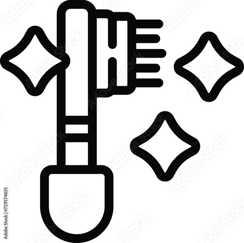 Beauty eye brush icon outline vector. Facial lash eye. Shading care
