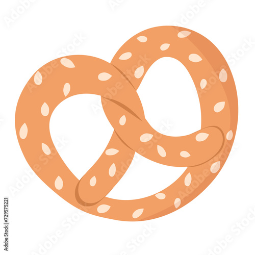 vector delicious pretzel flat illustration