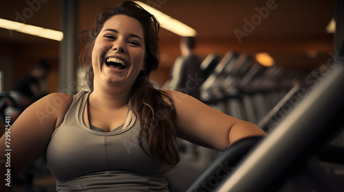 A stylish woman radiates confidence and joy as she poses for the camera, her smiling face framed by her sporty clothing and relaxed posture