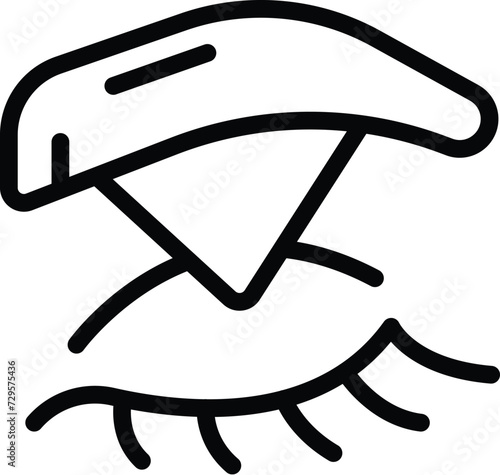 Face care eye icon outline vector. Modify eye brush. Lash eye body