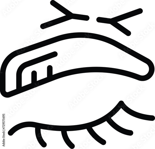 Eye correction icon outline vector. Care face brush. Tattoo lash eye