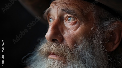 Portrait of a man with beard depicting Evangelist St. John, close up portrait of an old Jewish man. photo