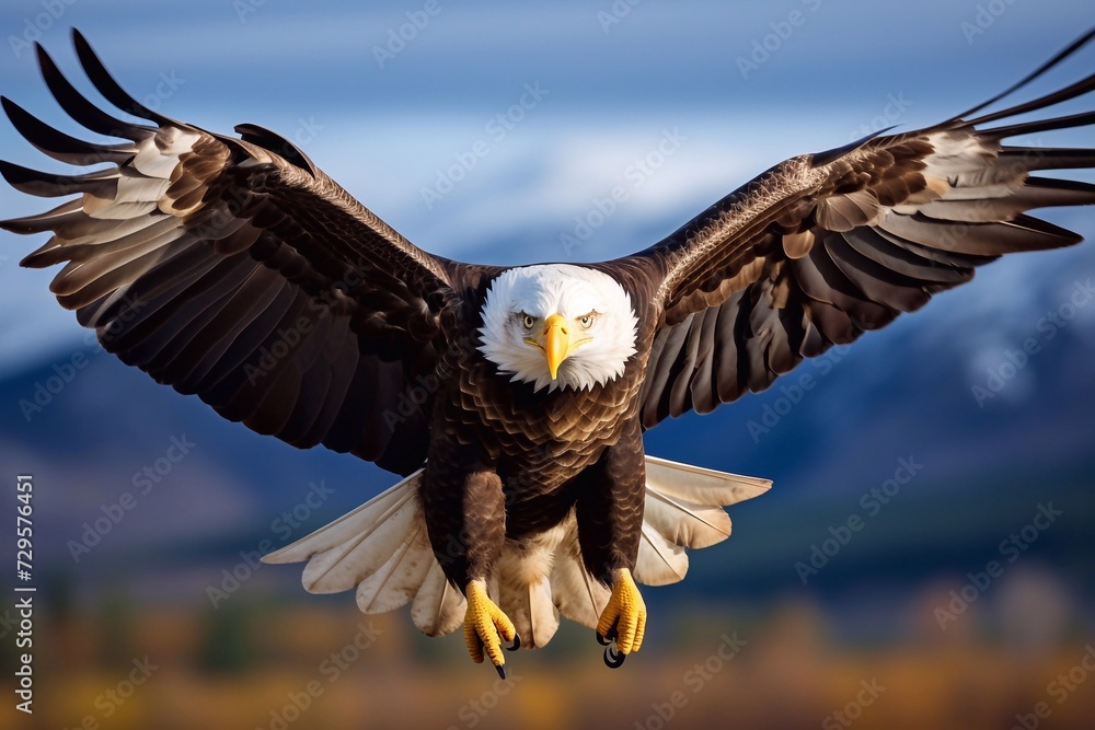Obraz premium Bald Eagle (Haliaeetus leucocephalus) taking off