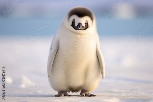 Emperor Penguin Chick glancing sideways 