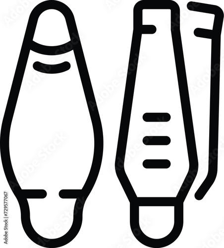 Tweezers for eyebrow icon outline vector. Face correction. Facial lash eye
