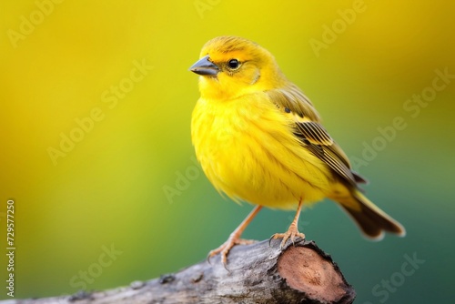 Yellow canary bird perched 