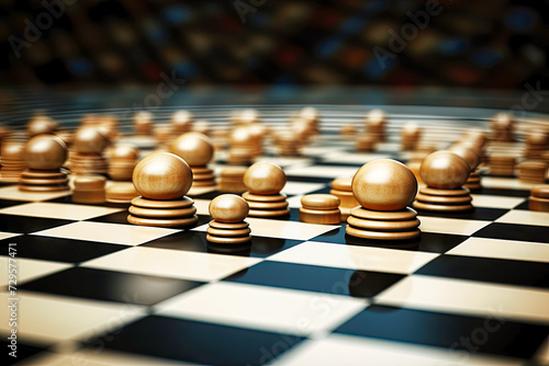 checkerboard with chess pieces