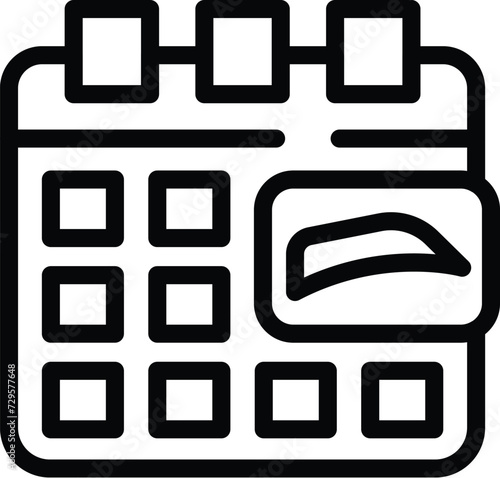 Program calendar eyebrow correction icon outline vector. Beauty salon. Care face