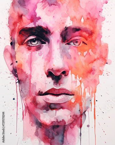 Abstract watercolor paintin...