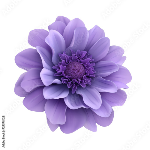 Fototapeta Naklejka Na Ścianę i Meble -  3D render, Purple flower isolated on transparent background