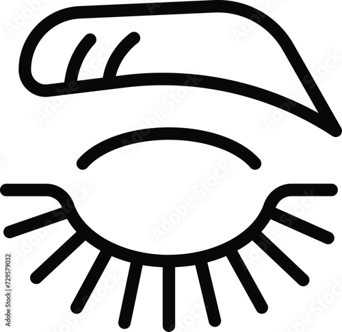 Bristle correction eyebrow icon outline vector. Lash eye. Care face change