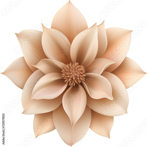 3D tan flower, clip art vector illustration isolated on transparent background © MDNANNU
