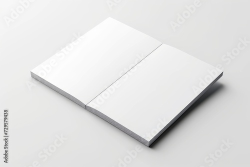 Blank white paper box mockup isolated on white background. 3d rendering