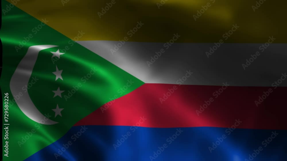 Comoros Waving Flag. Flag of Comoros Waving Animation. Comoros Waving Flag. Flag of Comoros Waving Animation.