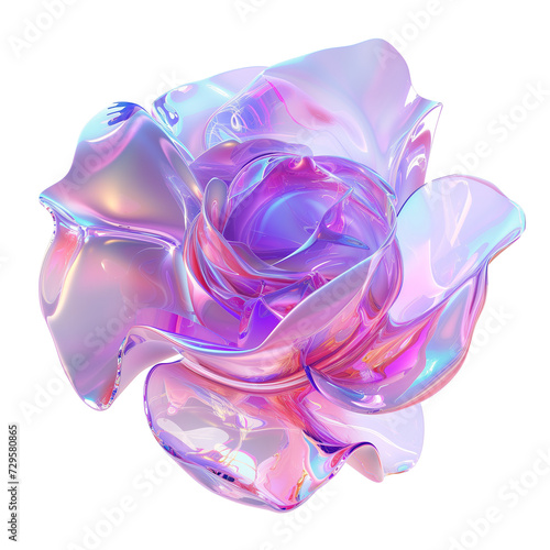 3d texture liquid rose petals frozen in an abstract futuristic isolated on a transparent background