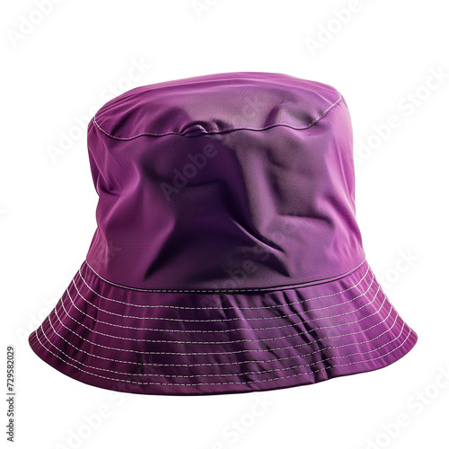 purple color bucket hat isolated on transparent background