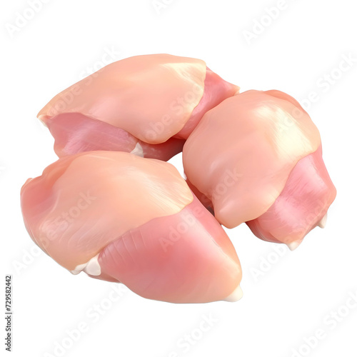 3D Rendering of a Chicken Raw Meat on Transparent Background - Ai Generated