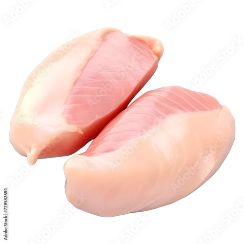 3D Rendering of a Chicken Raw Meat on Transparent Background - Ai Generated