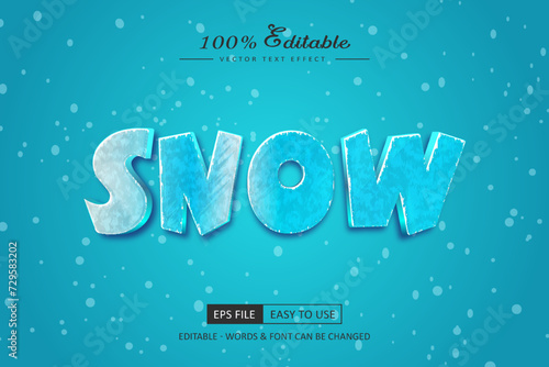 Freeze snow text effect with show fall style 