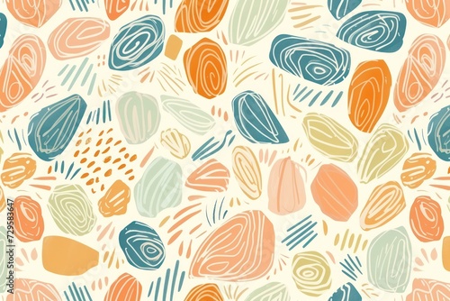 random hand-drawn pattern background, calming pastel colors