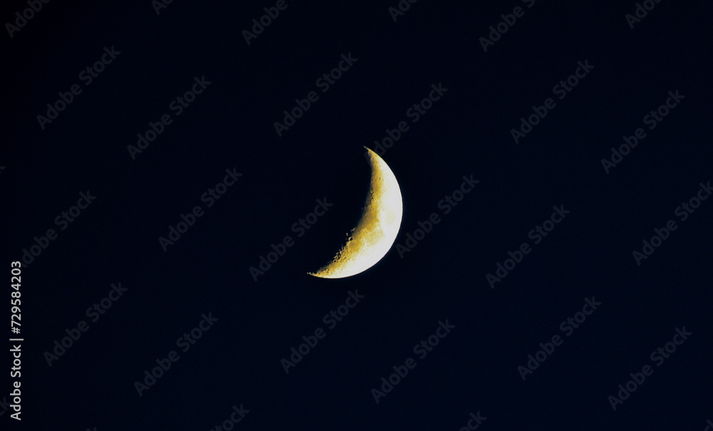 Fototapeta premium Winter Crescent Moon at Night