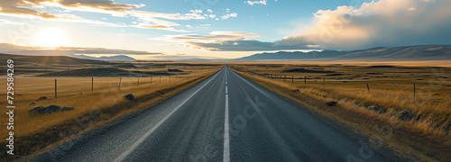 long road, AI generated photo