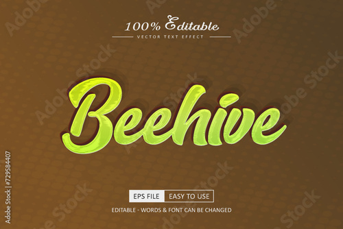 Beehive text effect editable style