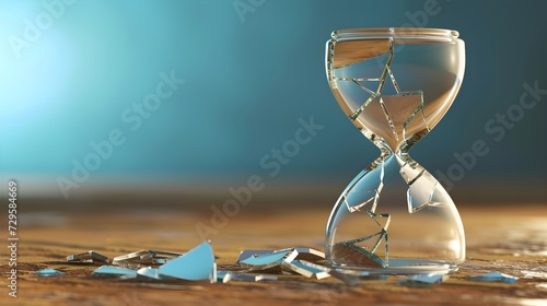 Fractured Time: Hourglass Symbolizing Distorted Perception in Anxiety