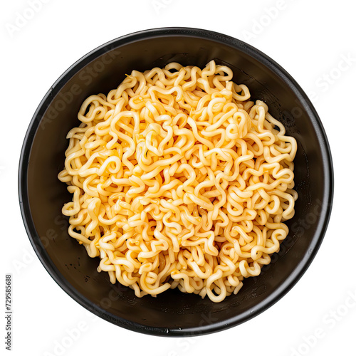 top down stock photo of ramen noodles in a ceramic bowl