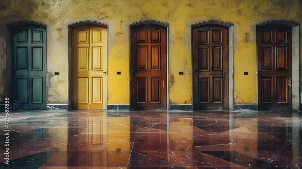 Barriers of Anxiety: Series of Locked Doors Representing Challenges Faced Barriers of Anxiety: Series of Locked Doors Representing Challenges Faced