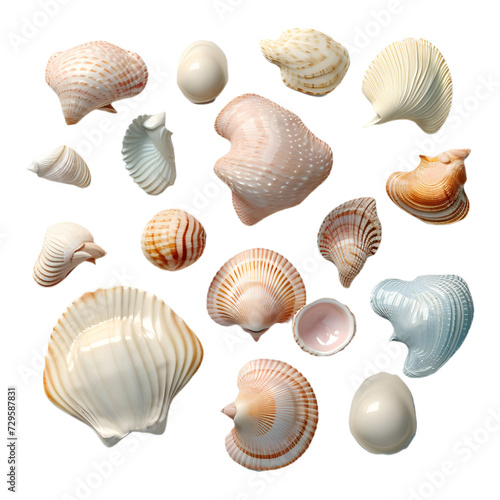 3D Rendering of a Seashell on Transparent Background - Ai Generated