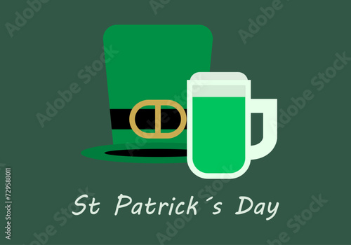 Sombrero y copa de cerveza del día de san patricio. 