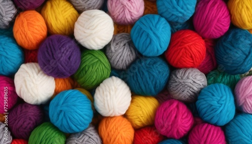 colorful wool yarn balls