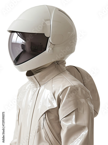 man wearing a spacesuit, side view photo