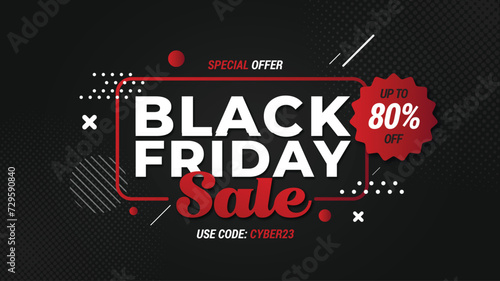 Black Friday Deals and Sales Banner Discounted Special Offers - Fully Editable HD Template