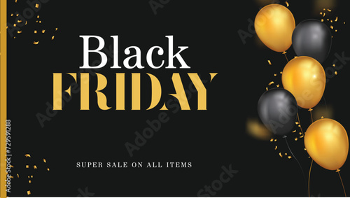 Black Friday Deals and Sales Banner Discounted Special Offers - Fully Editable HD Template