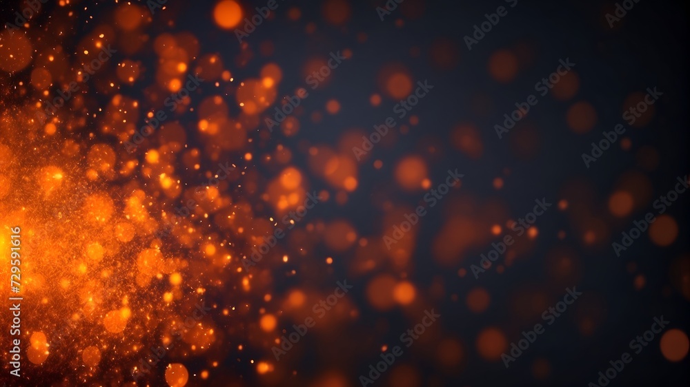 orange glow particle bokeh background, abstract glitter wallpaper illustration