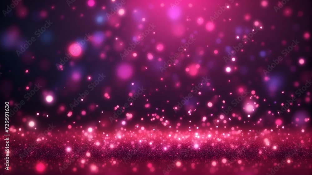 magenta glow particle bokeh background, abstract glitter wallpaper illustration