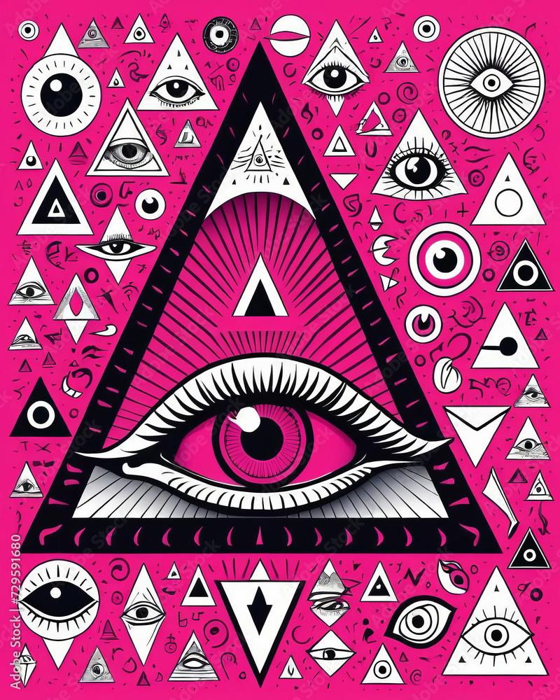 Tongue-in-Cheek Illuminati Conspiracy - Minimalist Illustration with