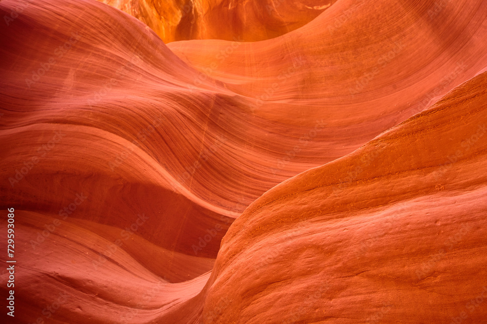 Antelope Canyon Vibrant Erosion Textures, Close-Up Perspective